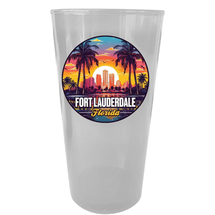 Fort Lauderdale Florida Design B Souvenir Plastic 16 oz pint Image 1