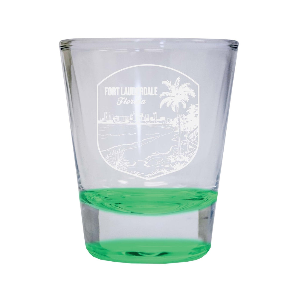 Fort Lauderdale Souvenir 2 Ounce Engraved Shot Glass Round Image 2