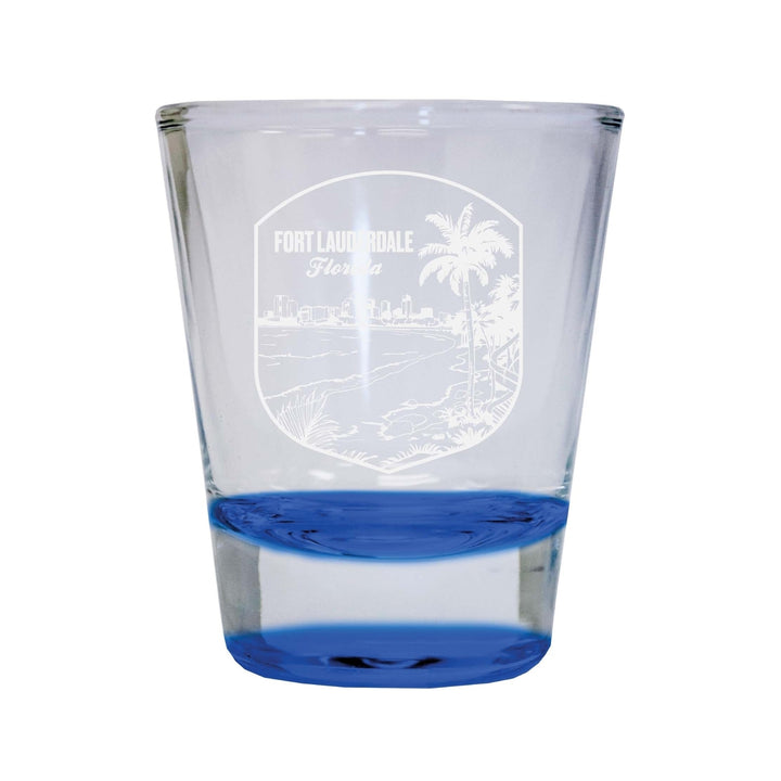 Fort Lauderdale Souvenir 2 Ounce Engraved Shot Glass Round Image 3