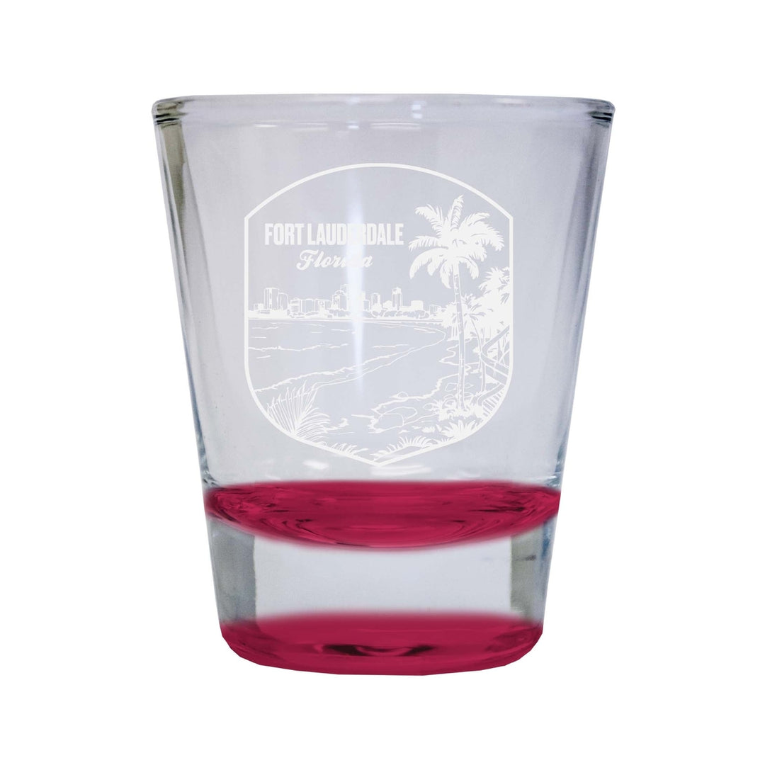 Fort Lauderdale Souvenir 2 Ounce Engraved Shot Glass Round Image 4