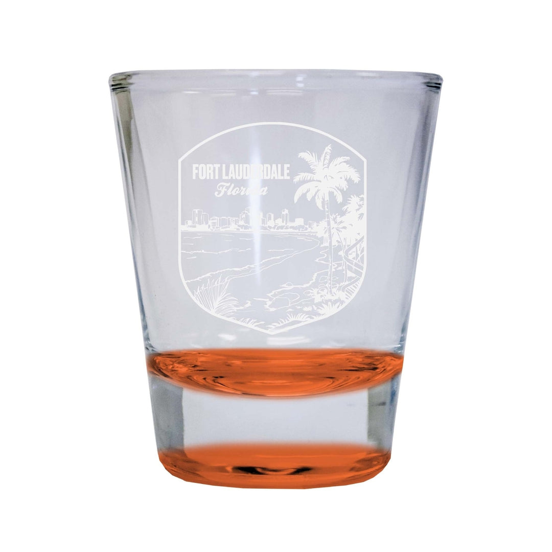 Fort Lauderdale Souvenir 2 Ounce Engraved Shot Glass Round Image 4