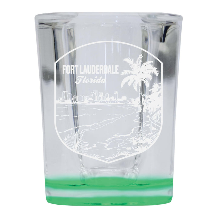 Fort Lauderdale Souvenir 2 Ounce Engraved Shot Glass Square Image 1