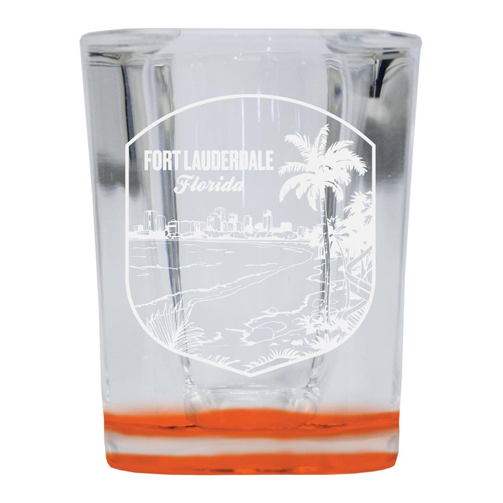 Fort Lauderdale Souvenir 2 Ounce Engraved Shot Glass Square Image 2