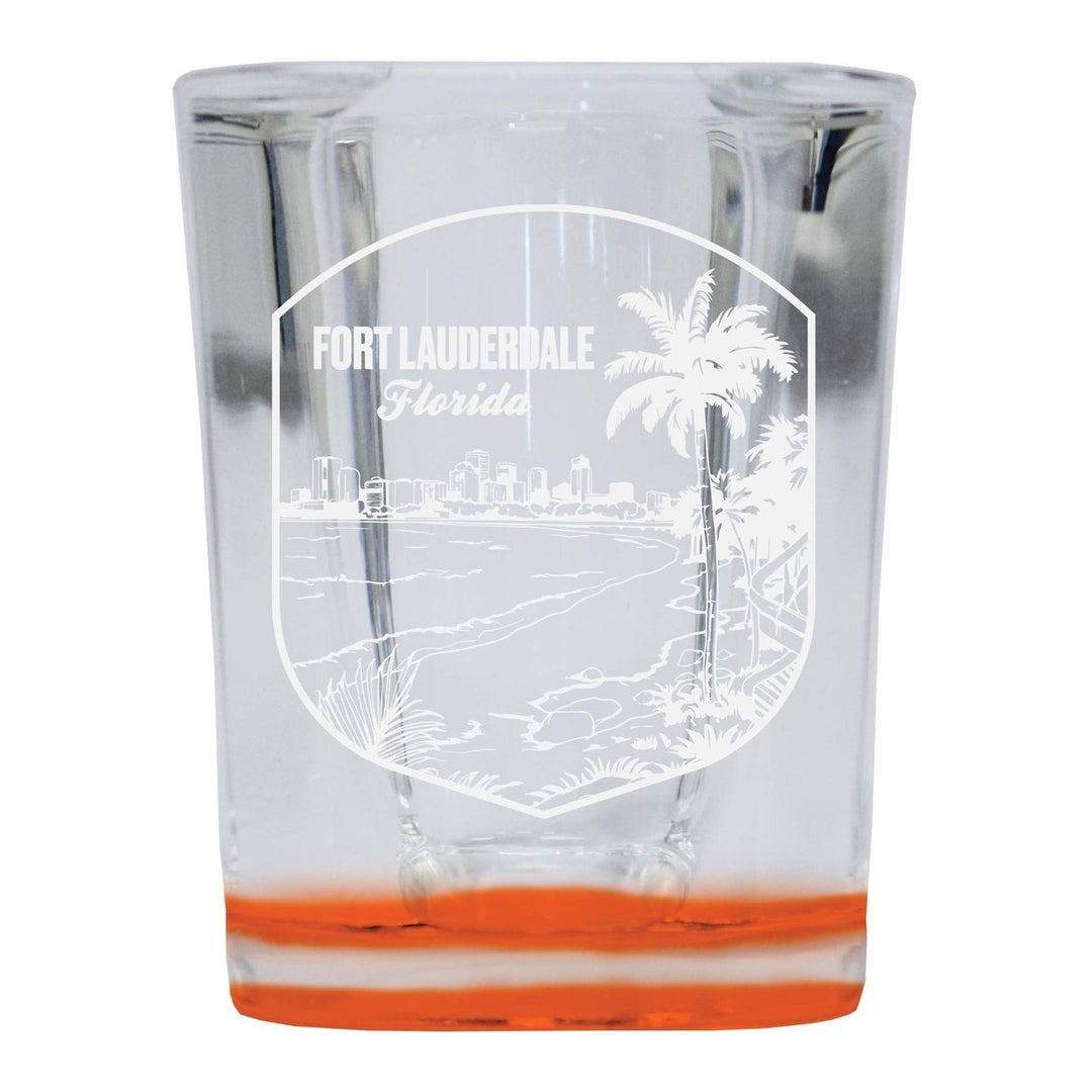 Fort Lauderdale Souvenir 2 Ounce Engraved Shot Glass Square Image 1