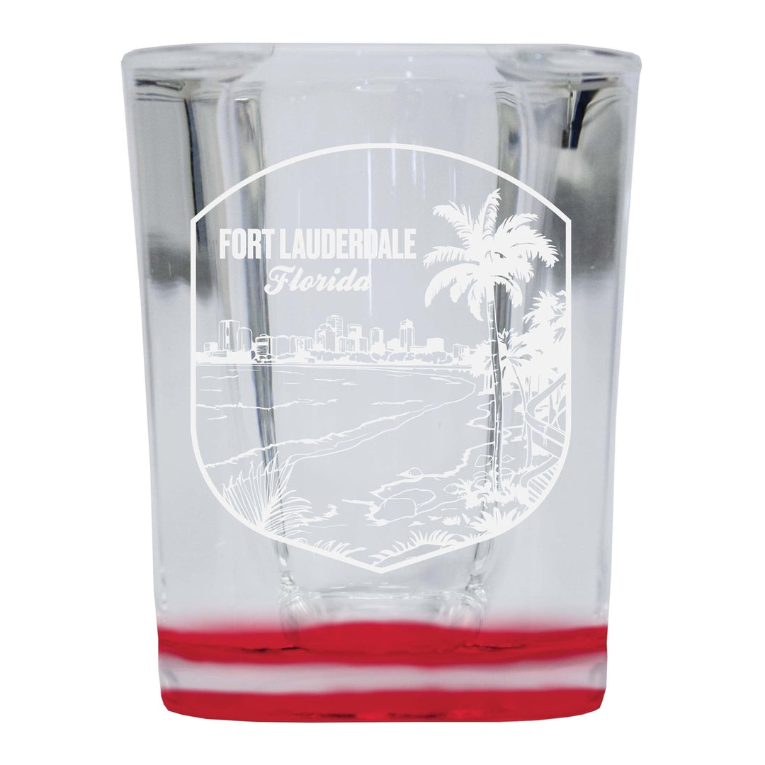 Fort Lauderdale Souvenir 2 Ounce Engraved Shot Glass Square Image 3