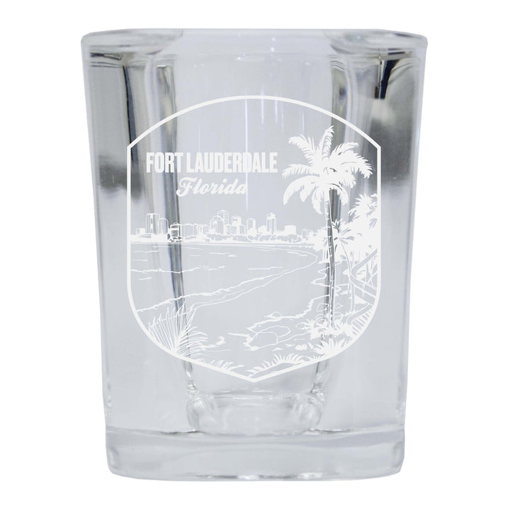 Fort Lauderdale Souvenir 2 Ounce Engraved Shot Glass Square Image 4