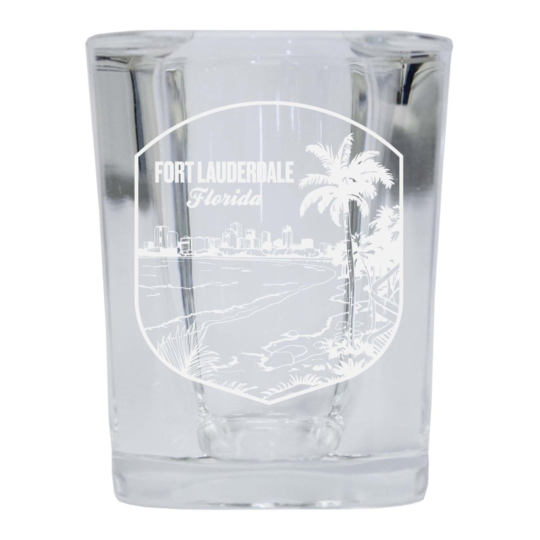 Fort Lauderdale Souvenir 2 Ounce Engraved Shot Glass Square Image 1