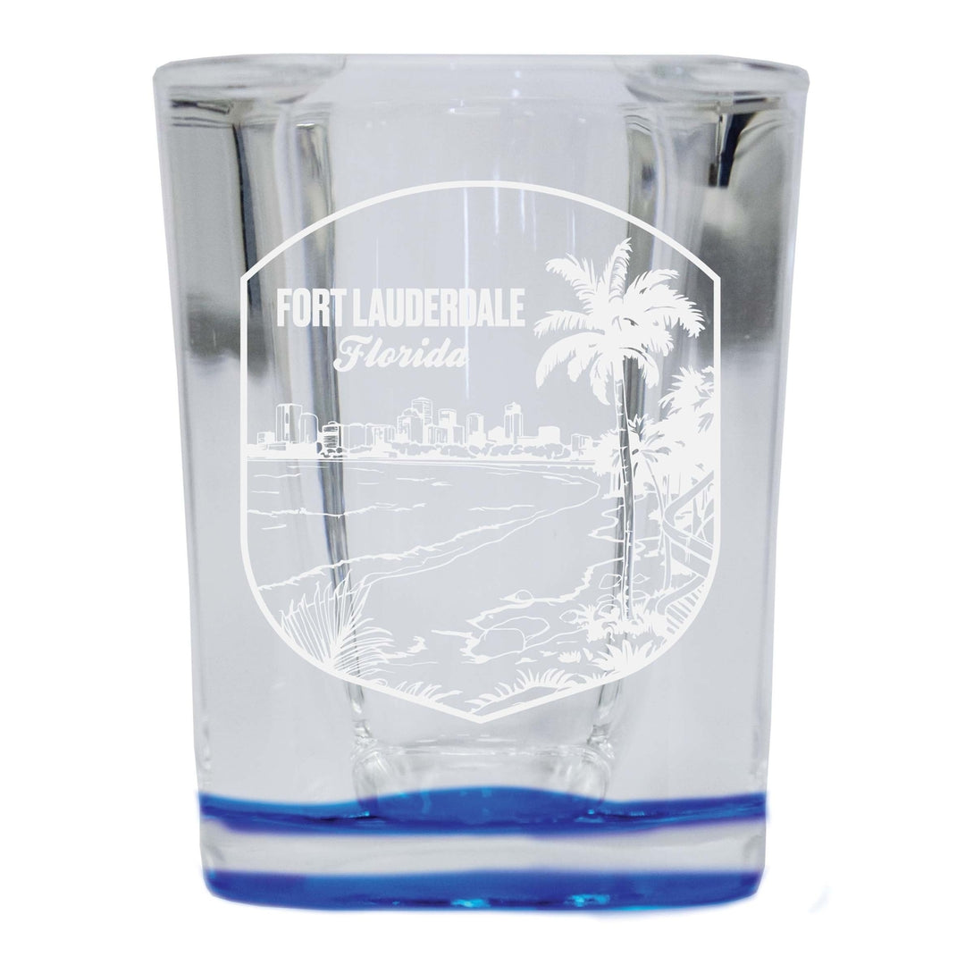 Fort Lauderdale Souvenir 2 Ounce Engraved Shot Glass Square Image 4