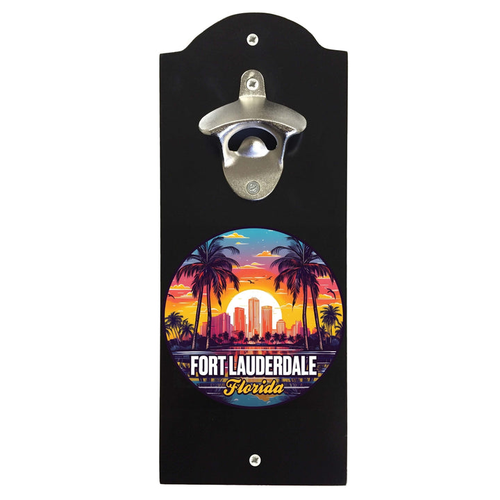 Fort Lauderdale Florida Design B Souvenir Wall mounted bottle opener Image 1