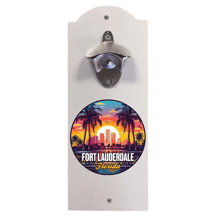 Fort Lauderdale Florida Design B Souvenir Wall mounted bottle opener Image 1