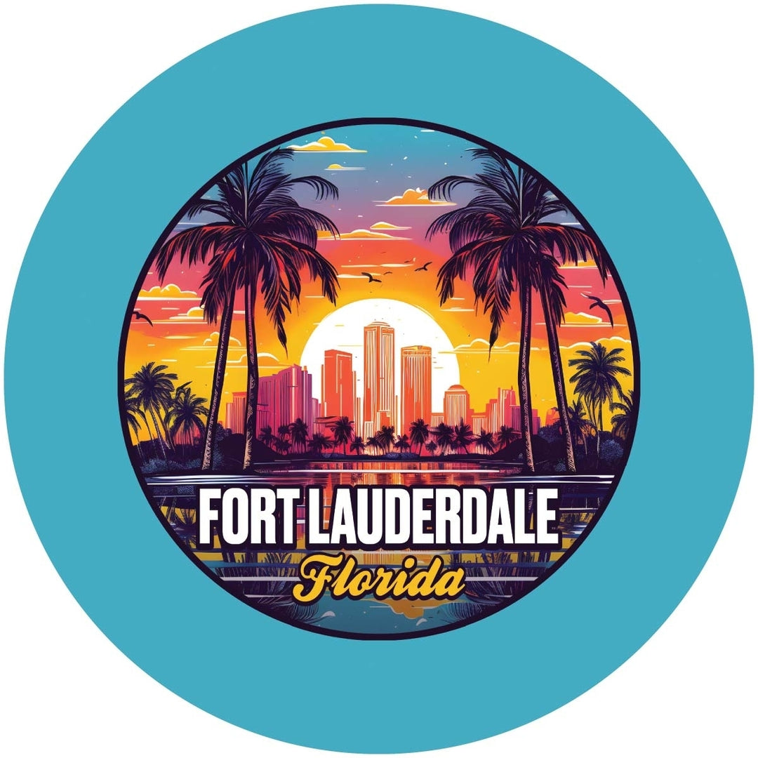 Fort Lauderdale Florida Design B Souvenir Coaster Paper 4 Pack Image 1