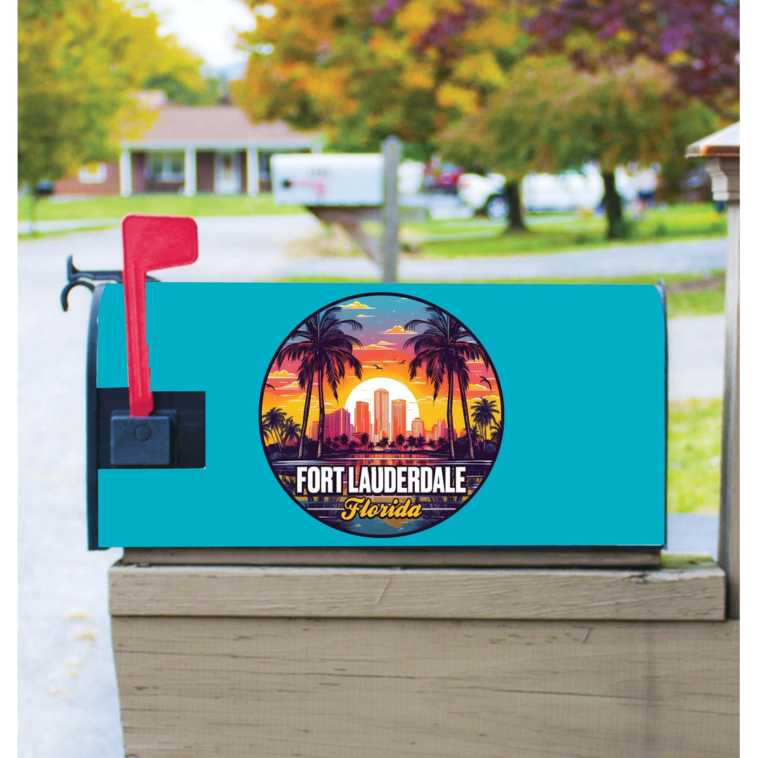 Fort Lauderdale Florida Design B Souvenir Magnetic Mailbox Cover Image 1