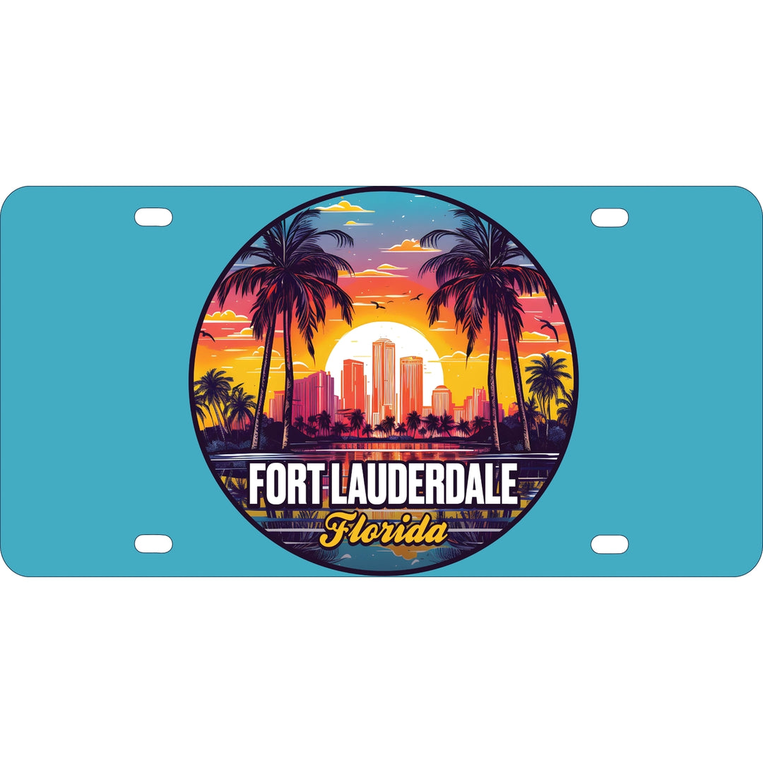 Fort Lauderdale Florida Design B Souvenir Metal License Plate Image 1