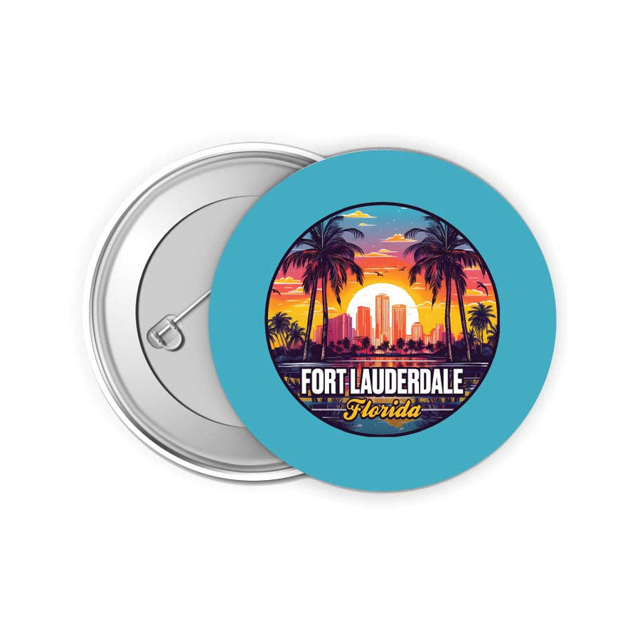 Fort Lauderdale Florida Design B Souvenir Small 2-Inch Button Pin 4 Pack Image 1