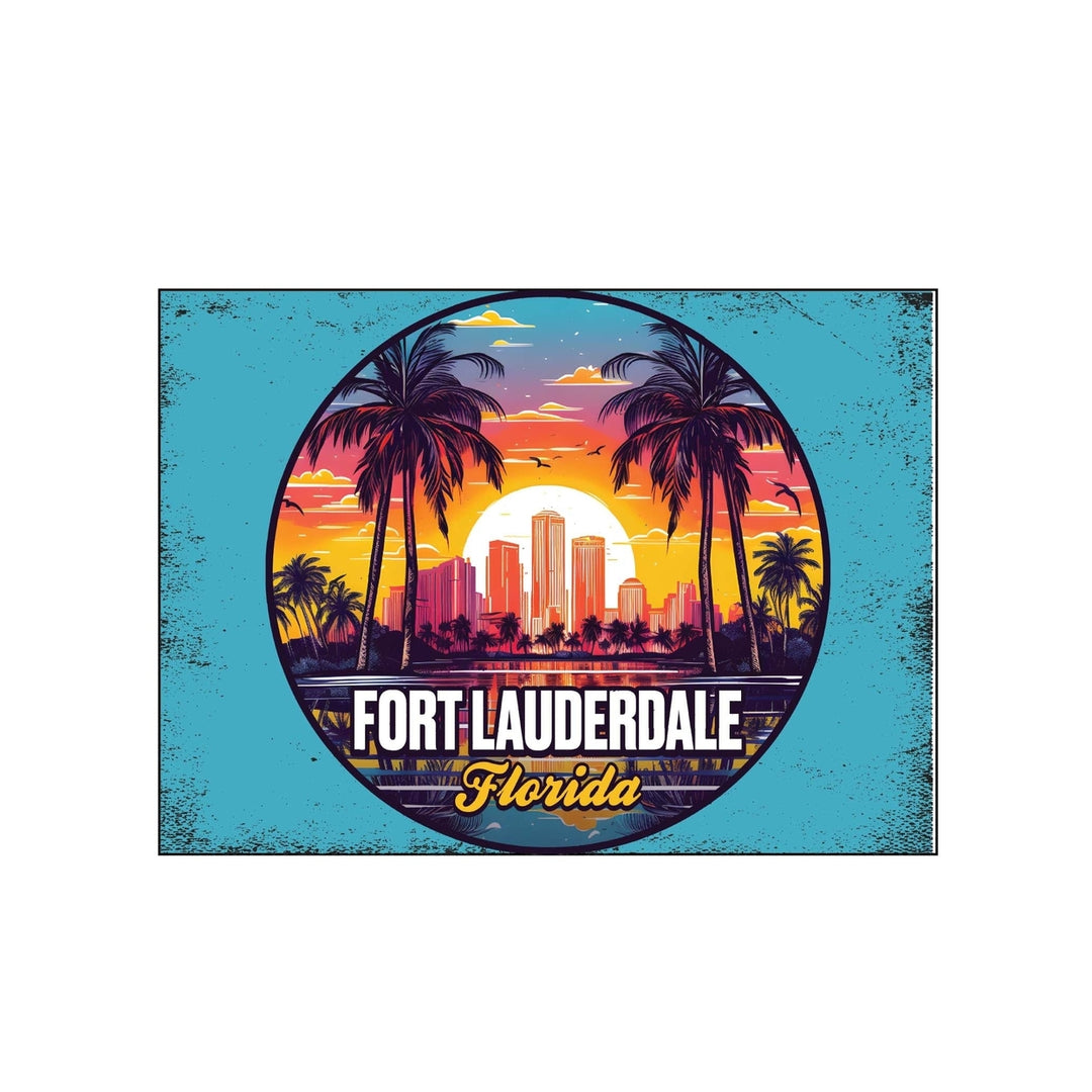 Fort Lauderdale Florida Design B Souvenir Wood sign with frame 5x7 Image 1