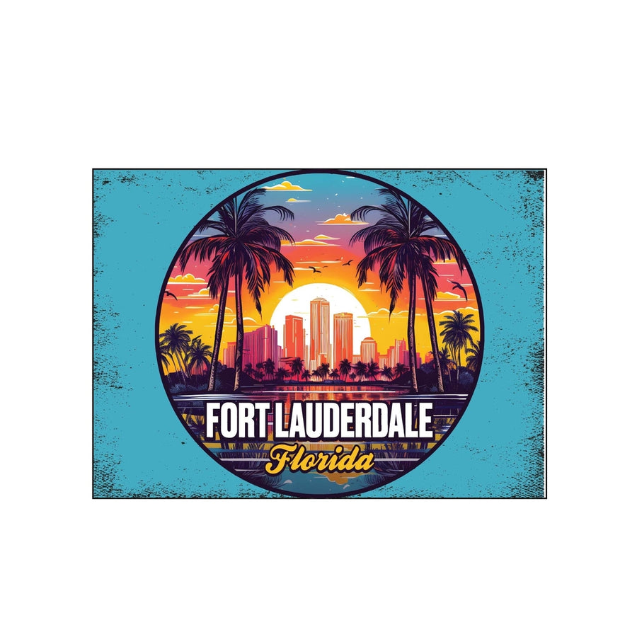 Fort Lauderdale Florida Design B Souvenir Wood sign with frame 5x7 Image 1