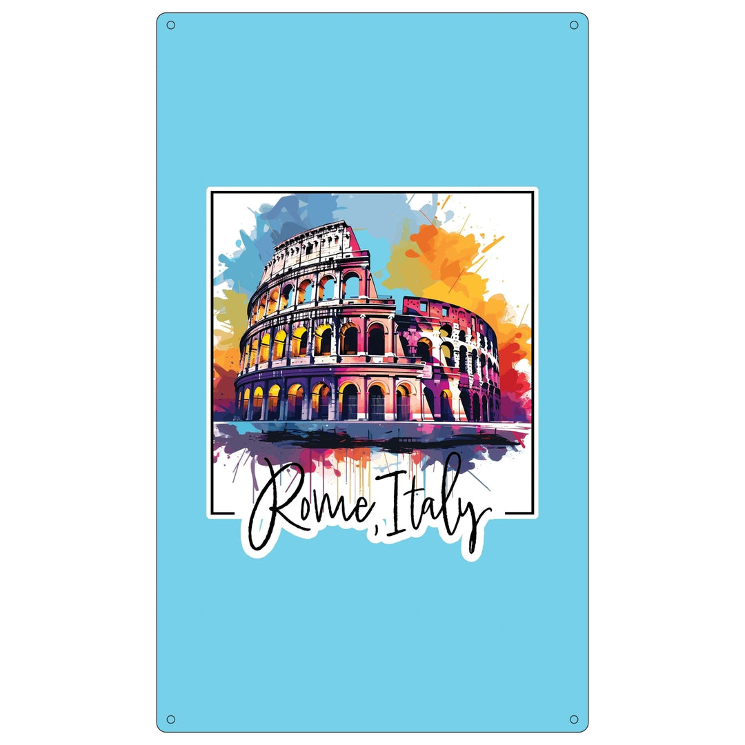 Rome Italy Design A Souvenir Metal Sign 9 x 15 Image 1