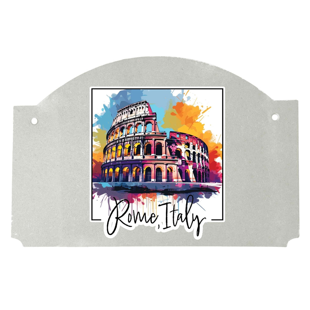 Rome Italy Design A Souvenir Wood sign flat with string Image 1