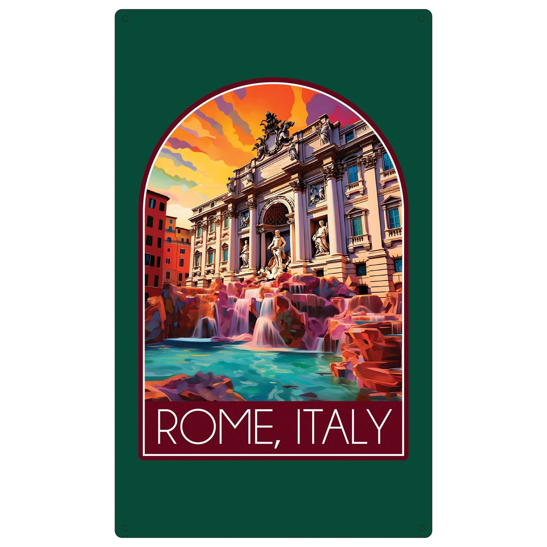 Rome Italy Design B Souvenir Metal Sign 9 x 15 Image 1