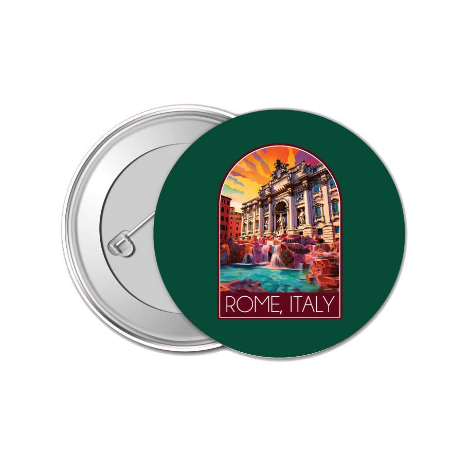 Rome Italy Design B Souvenir Small 1-Inch Button Pin 4 Pack Image 1