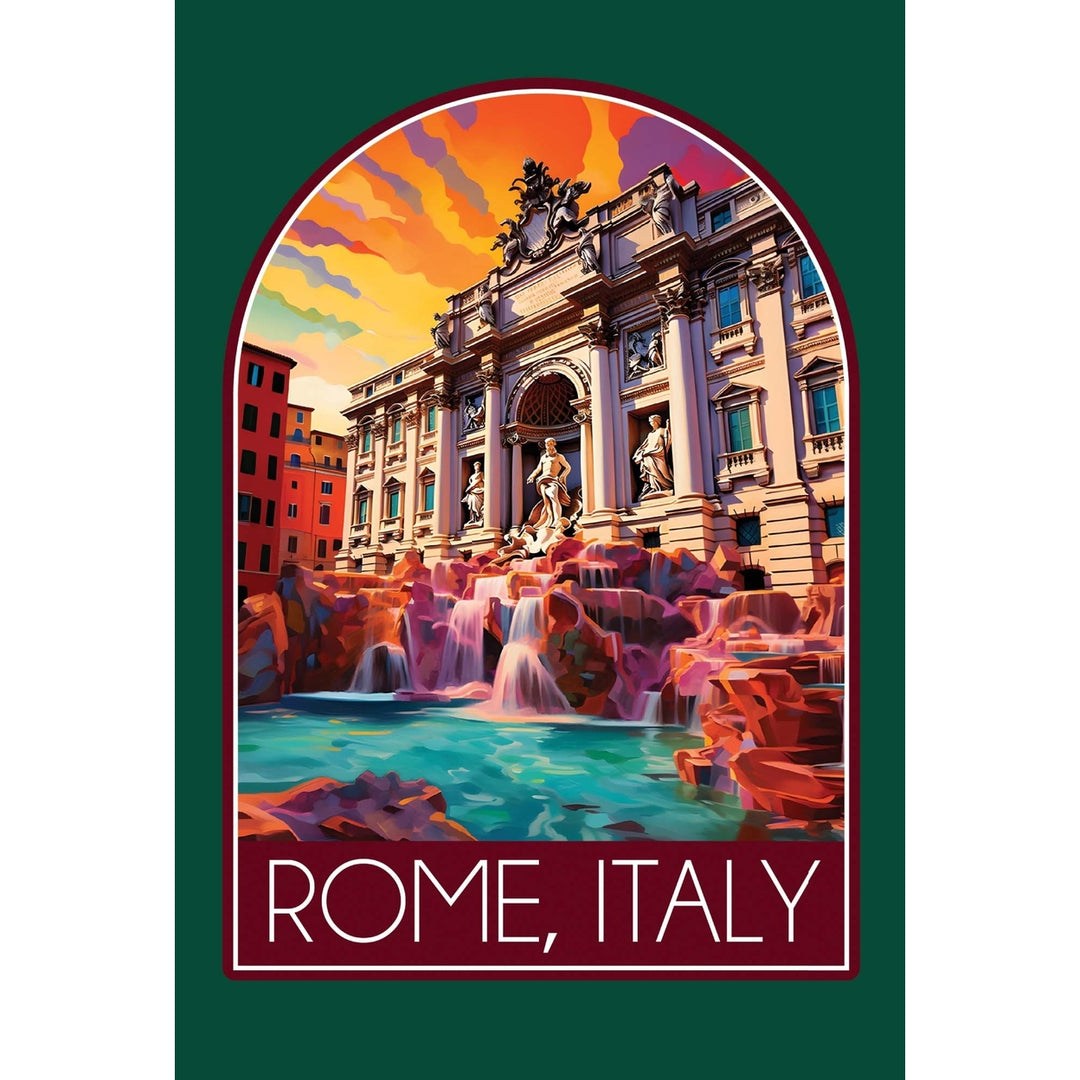 Rome Italy Design B Souvenir Wood sign with frame 5x7 Image 1