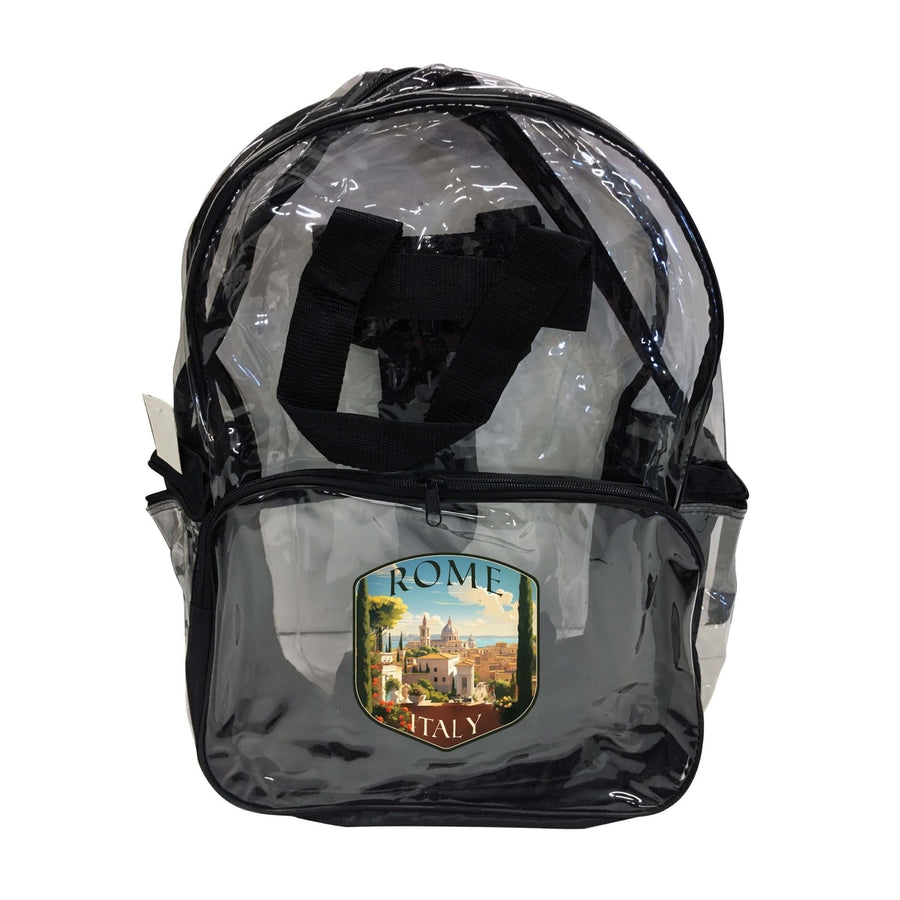 Rome Italy Design C Souvenir Clear View Backpack Image 1