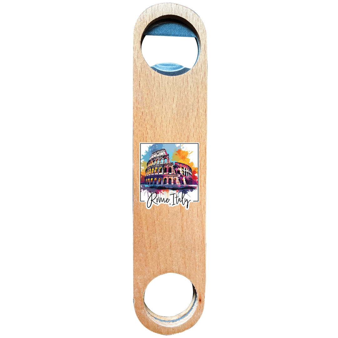 Rome Italy Design A Souvenir Wooden Bottle Opener Image 1