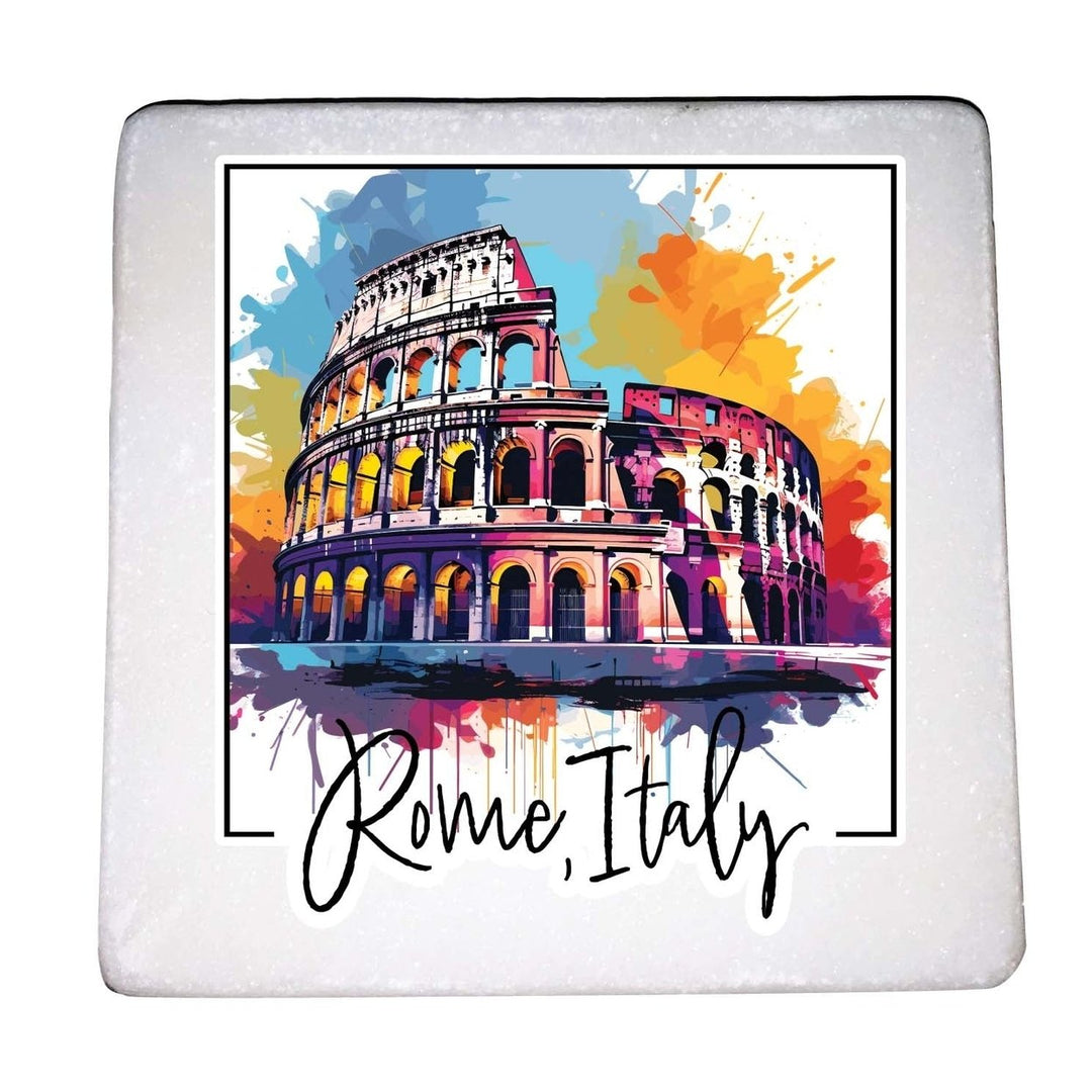 Rome Italy Design A Souvenir 4x4-Inch Coaster Marble 4 Pack Image 1