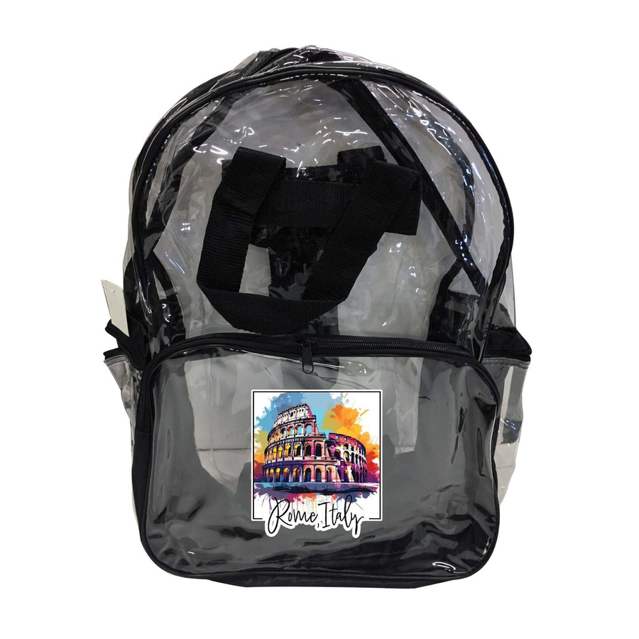 Rome Italy Design A Souvenir Clear View Backpack Image 1