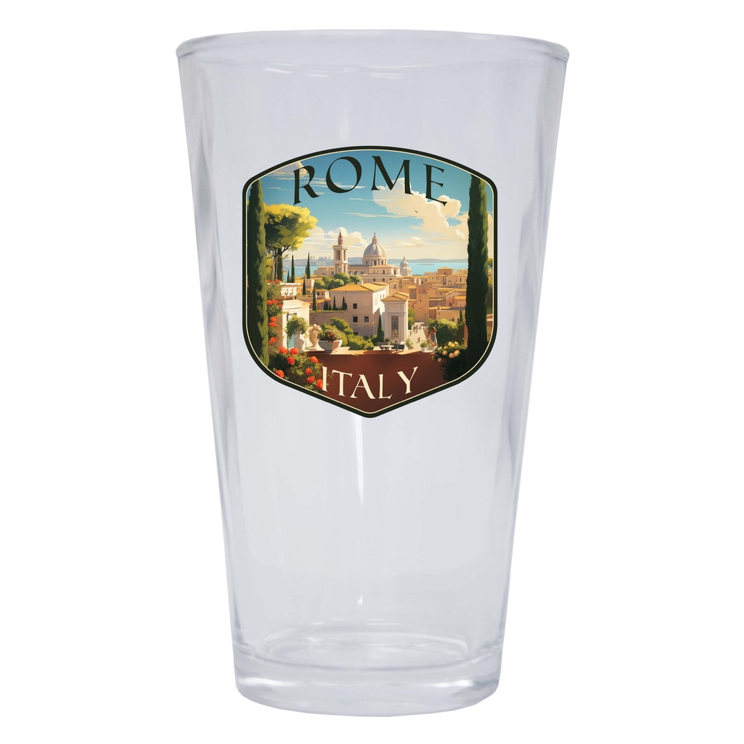 Rome Italy Design C Souvenir 16 oz Pint Glass Image 1