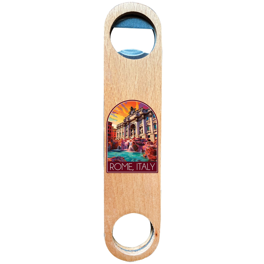 Rome Italy Design B Souvenir Wooden Bottle Opener Image 1