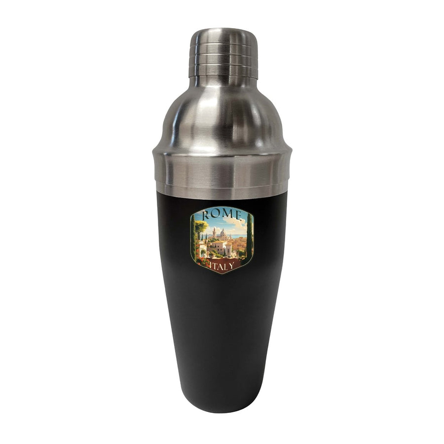 Rome Italy Design C Souvenir 24 oz Stainless Steel Cocktail Shaker Black Image 1