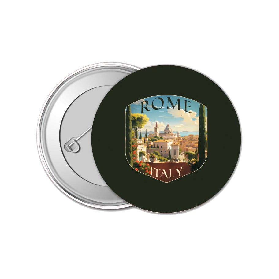 Rome Italy Design C Souvenir Small 1-Inch Button Pin 4 Pack Image 1