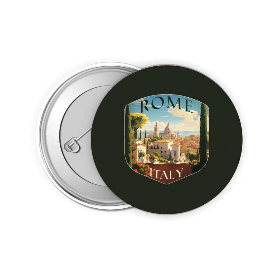 Rome Italy Design C Souvenir Small 2-Inch Button Pin 4 Pack Image 1