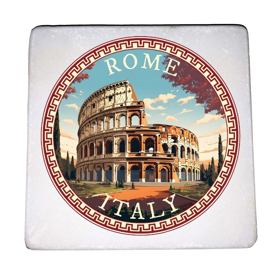 Rome Italy Design D Souvenir 4x4-Inch Coaster Marble 4 Pack Image 1