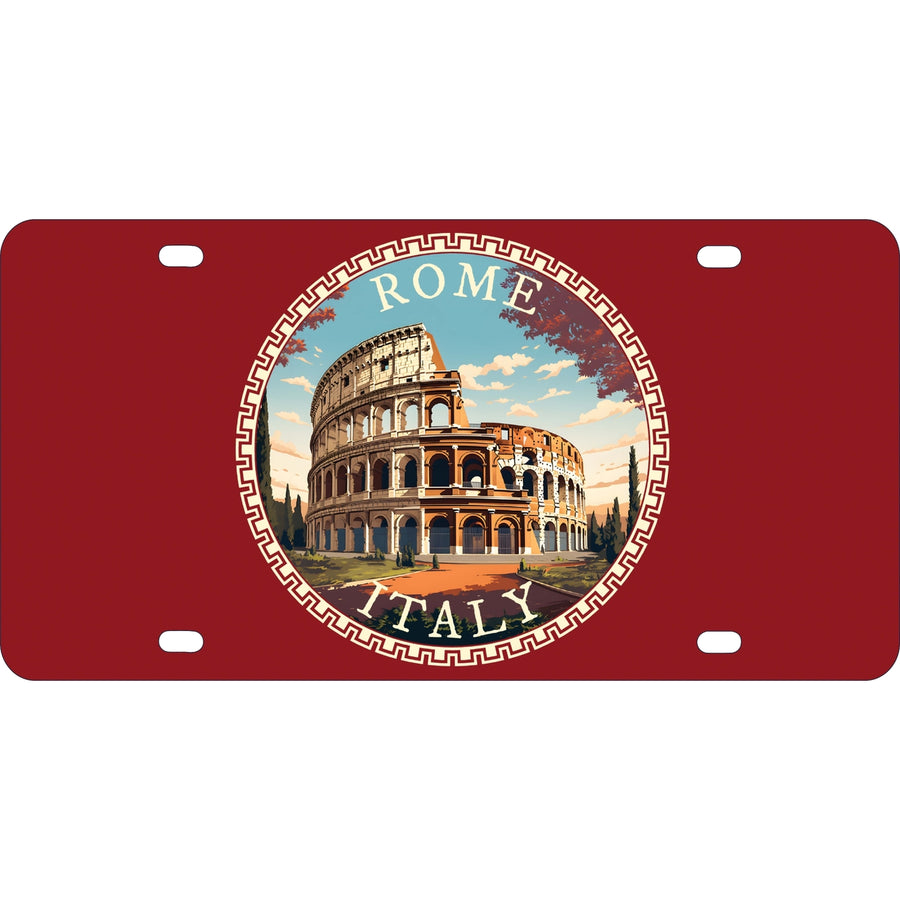 Rome Italy Design D Souvenir Mini Metal License Plate 4.75 x 2.25 inch Image 1