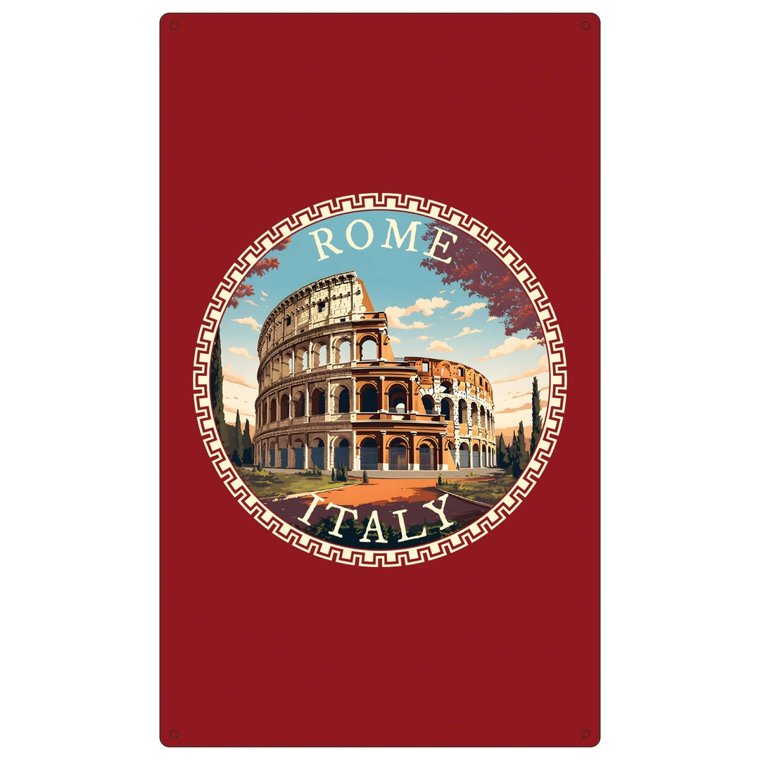 Rome Italy Design D Souvenir Metal Sign 9 x 15 Image 1