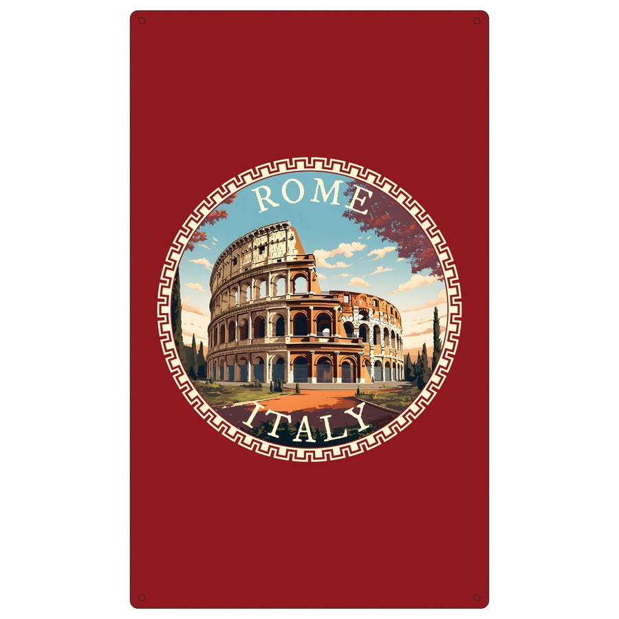 Rome Italy Design D Souvenir Metal Sign 9 x 15 Image 1