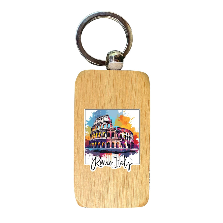 Rome Italy Design A Souvenir 2.5x1-Inch Souvenir Wooden Keychain Image 1