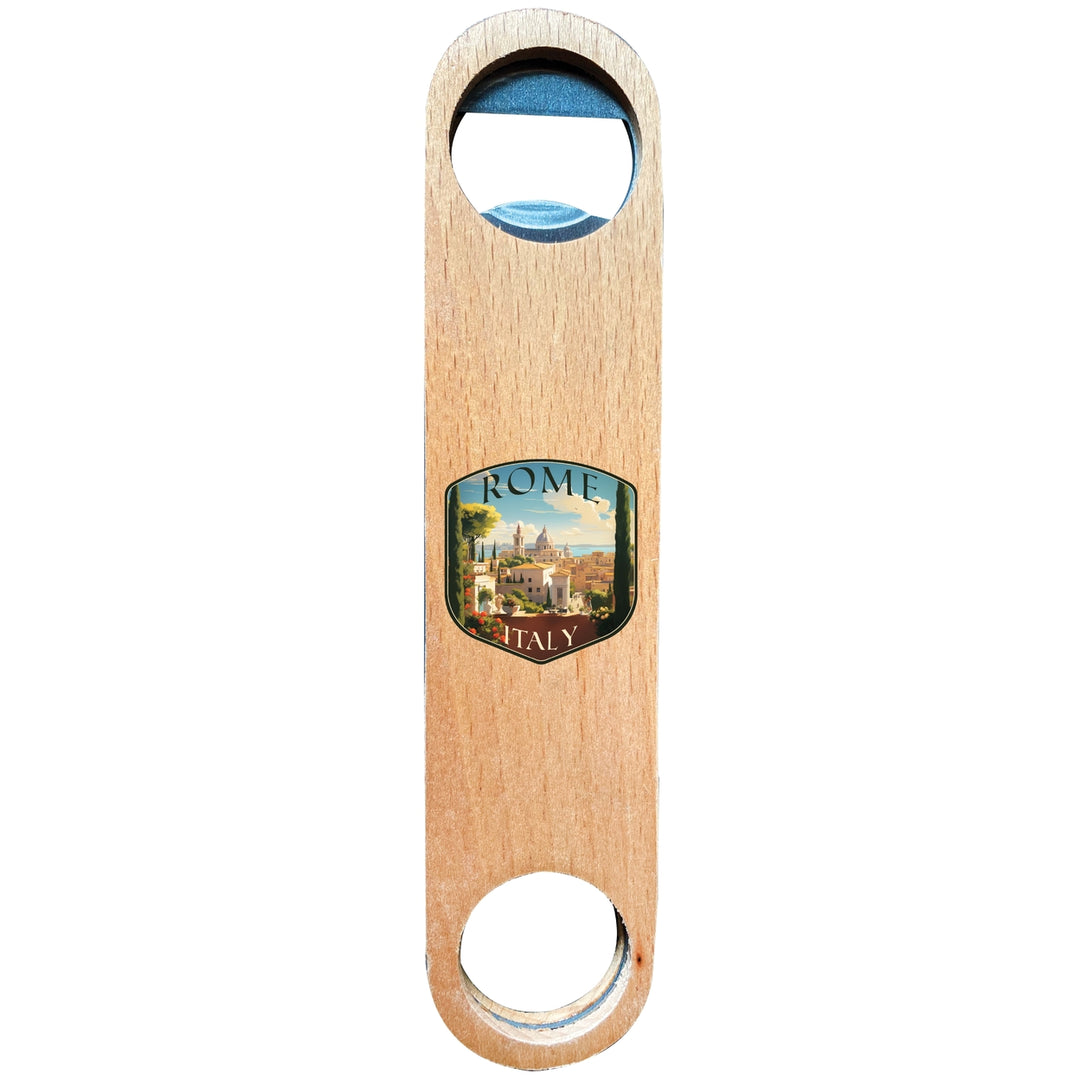 Rome Italy Design C Souvenir Wooden Bottle Opener Image 1