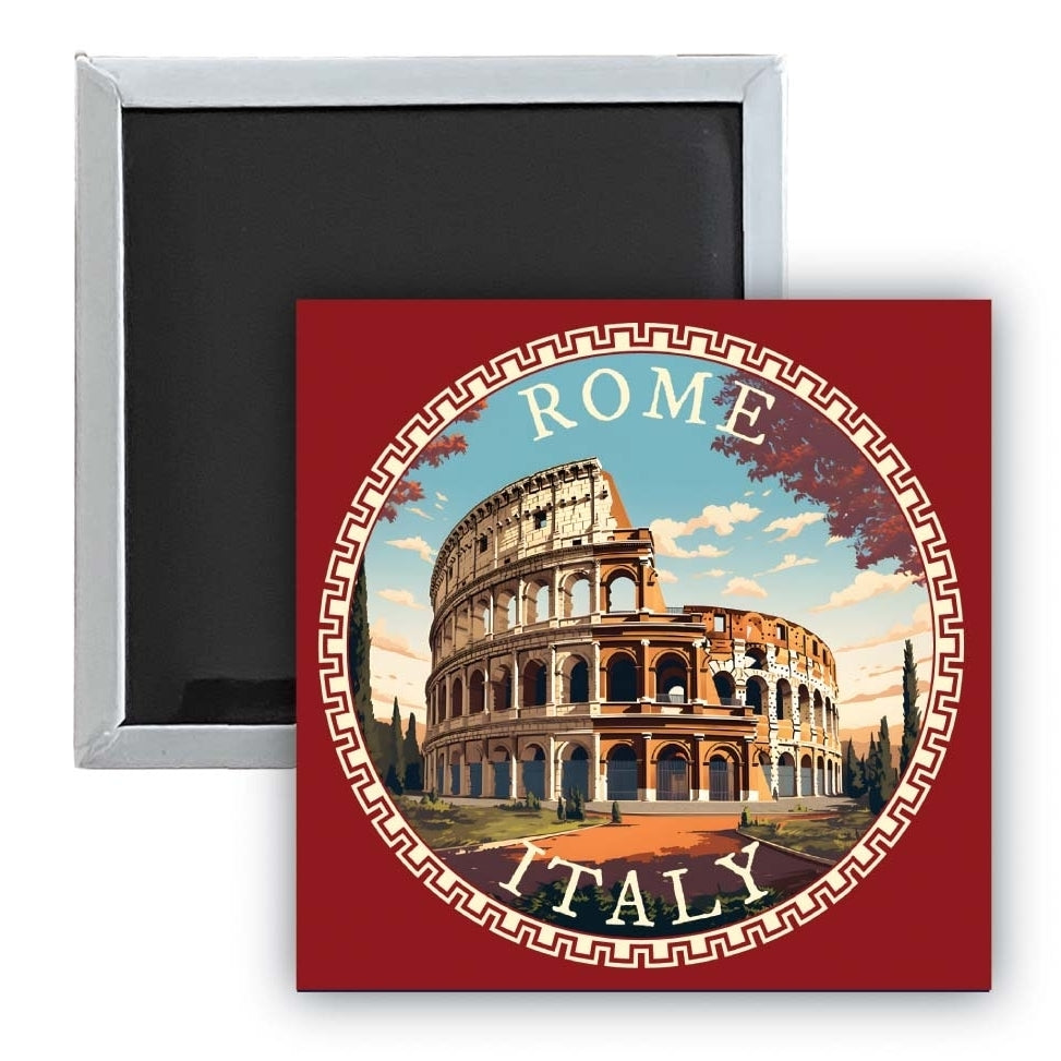 Rome Italy Design D Souvenir 2.5 x 2.5-Inch Fridge Magnet Image 1