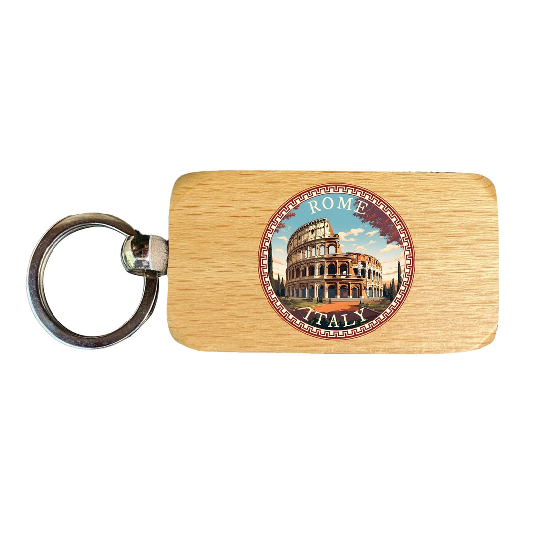 Rome Italy Design D Souvenir 2.5x1-Inch Souvenir Wooden Keychain Image 1