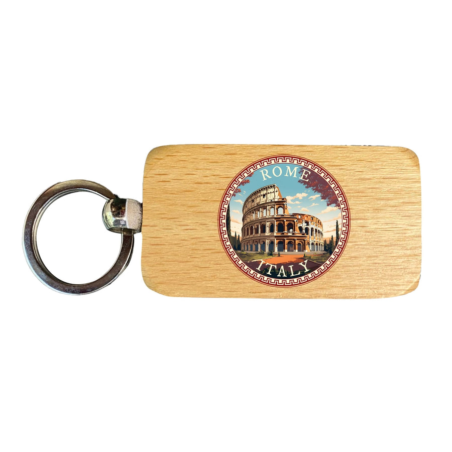 Rome Italy Design D Souvenir 2.5x1-Inch Souvenir Wooden Keychain Image 1