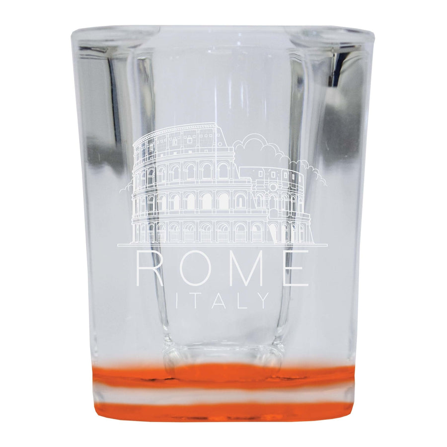 Rome Italy Souvenir 2 Ounce Engraved Shot Glass Square Image 1