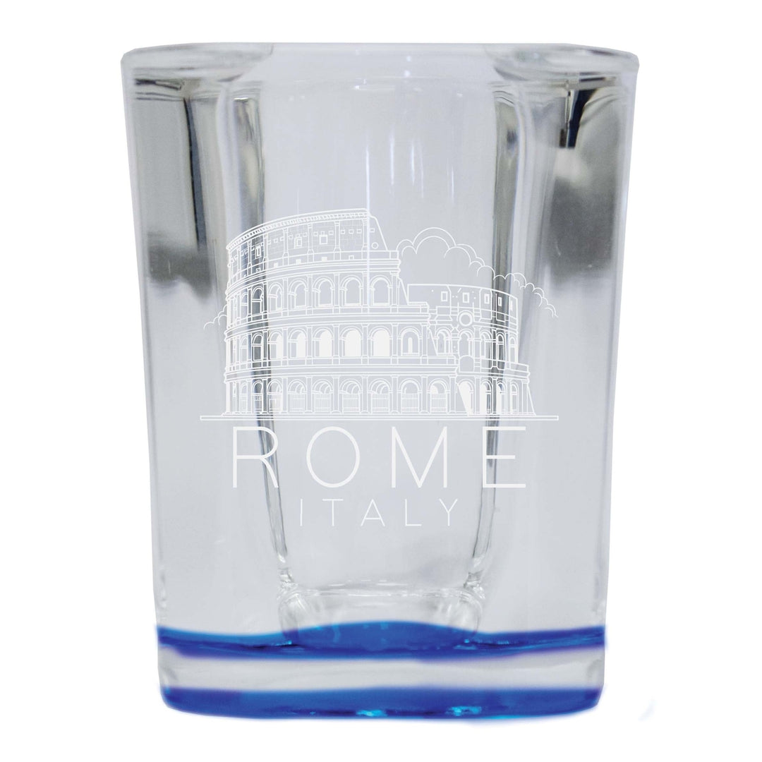 Rome Italy Souvenir 2 Ounce Engraved Shot Glass Square Image 2