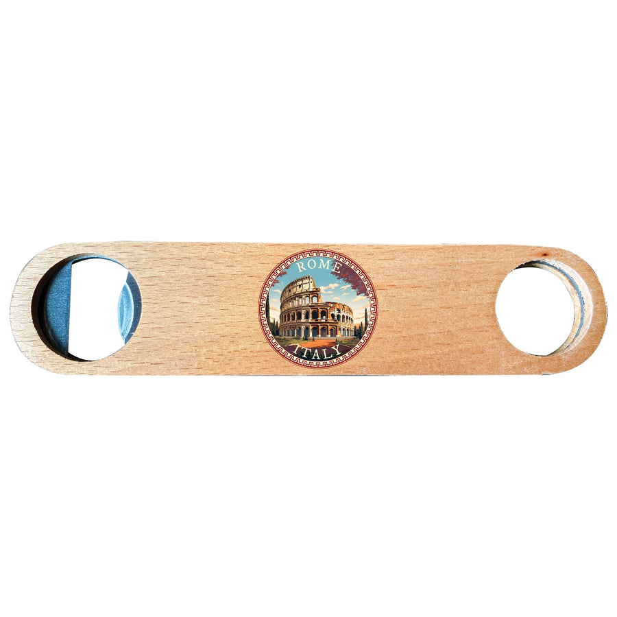 Rome Italy Design D Souvenir Wooden Bottle Opener Image 1