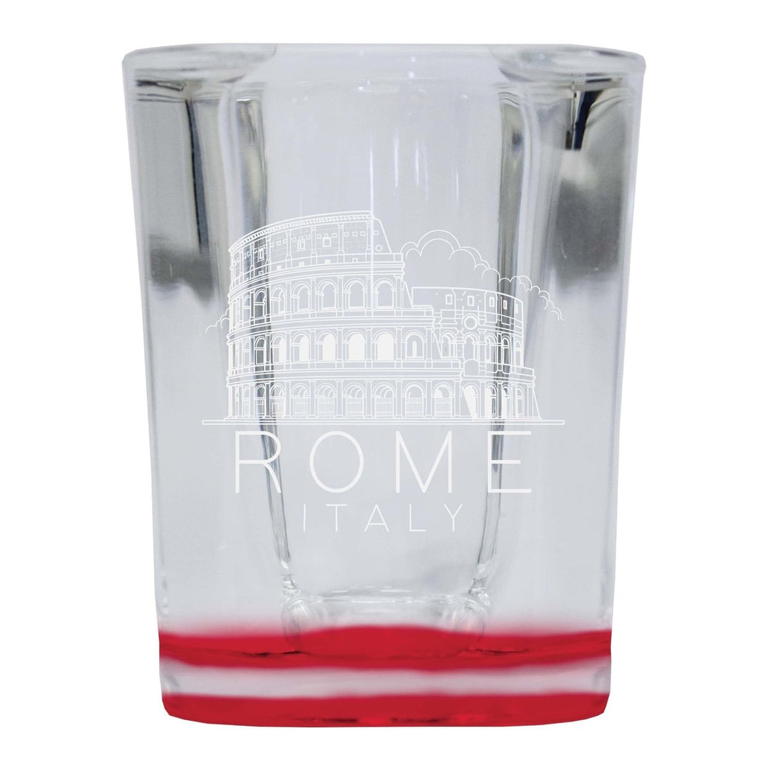 Rome Italy Souvenir 2 Ounce Engraved Shot Glass Square Image 1