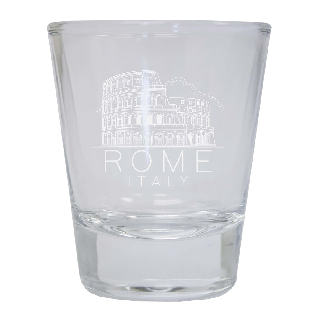 Rome Italy Souvenir 2 Ounce Engraved Shot Glass Round Image 1