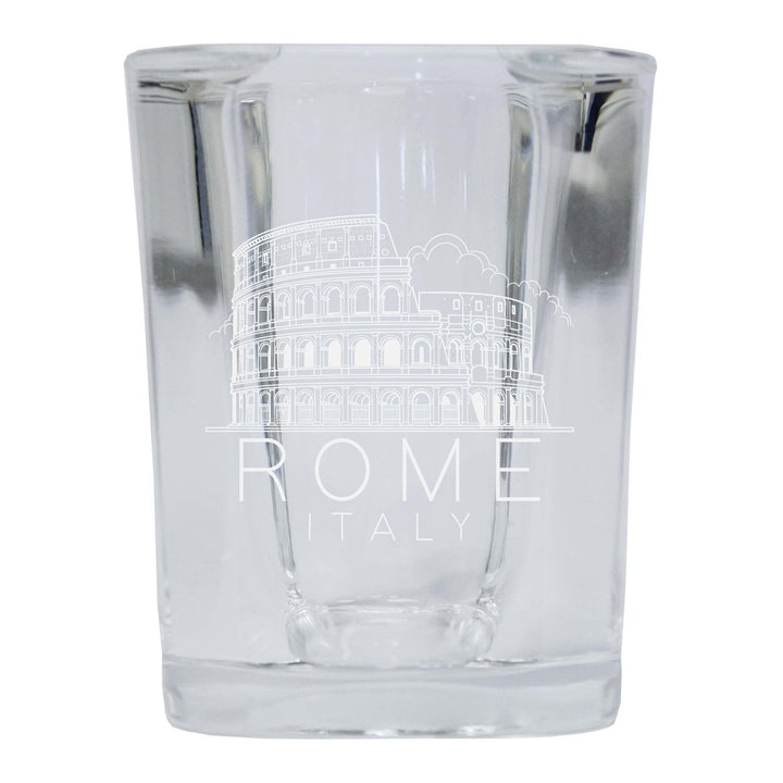 Rome Italy Souvenir 2 Ounce Engraved Shot Glass Square Image 1