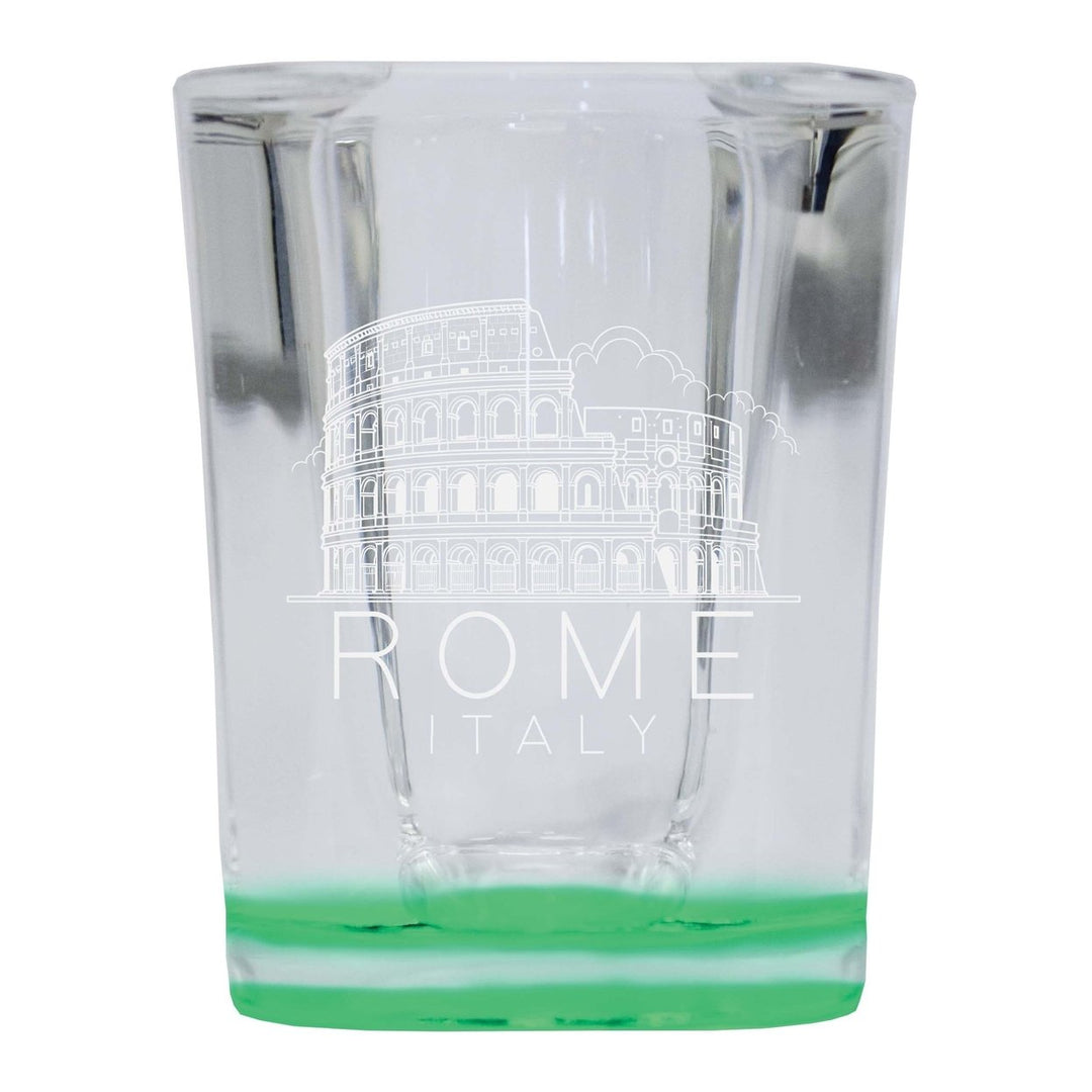 Rome Italy Souvenir 2 Ounce Engraved Shot Glass Square Image 1